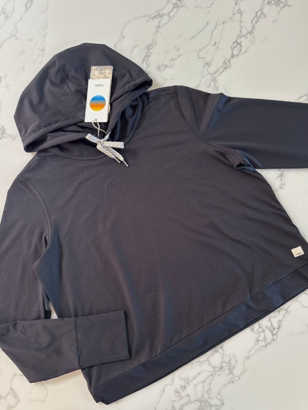 Vuori Halo Essential Hoodie - Solid Black - Size Large - Picture 2 of 4